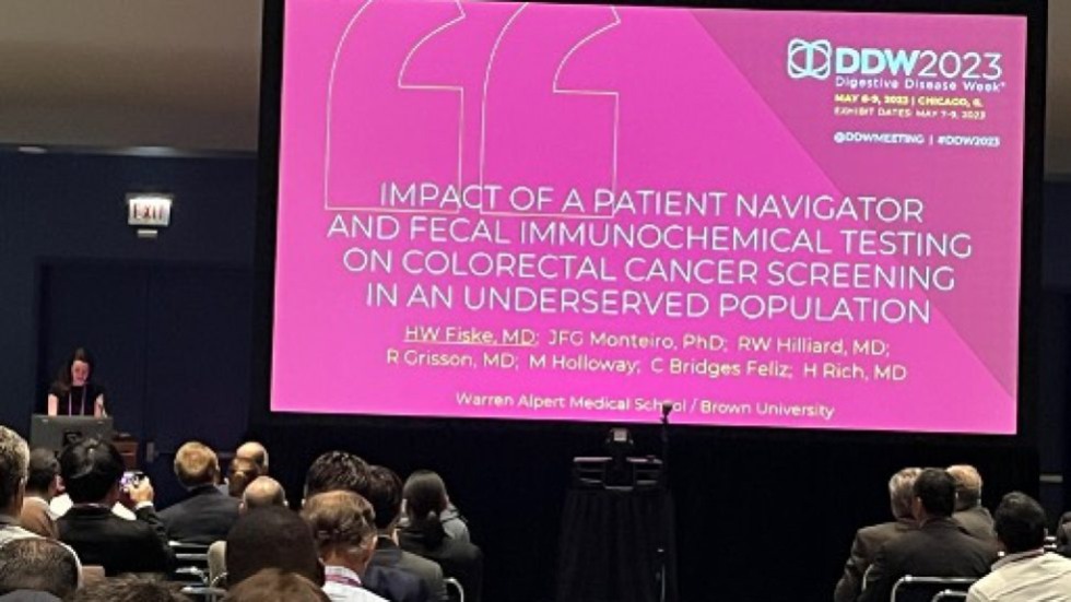 presentation slide on a large screen